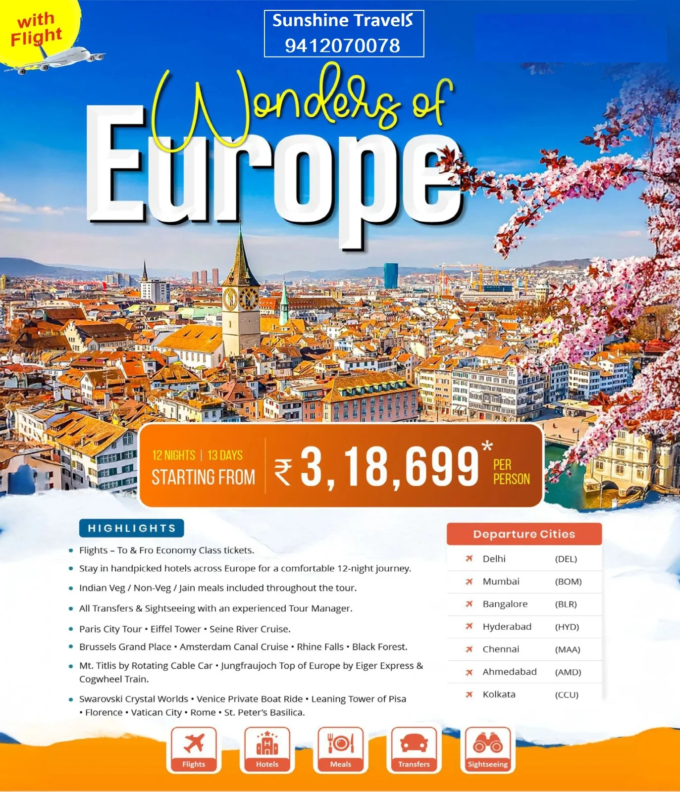 Europe tour package from Dehradun